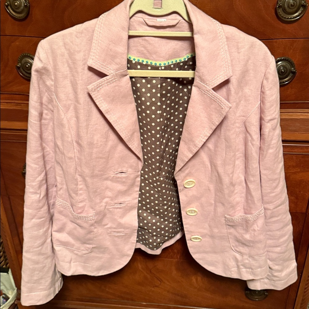 Light pink and Lilac Boden Linen Blazer
